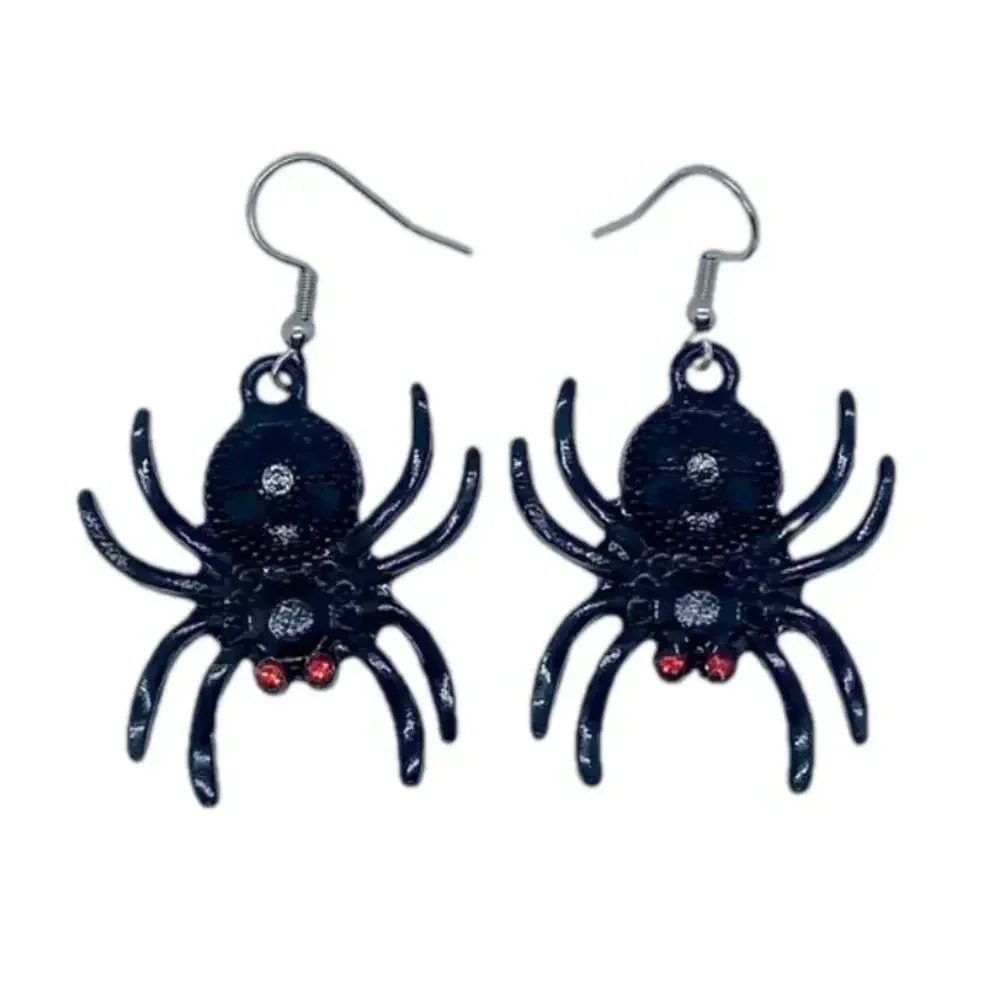 New black spider earrings drop dangle hook earrings Halloween earrings
